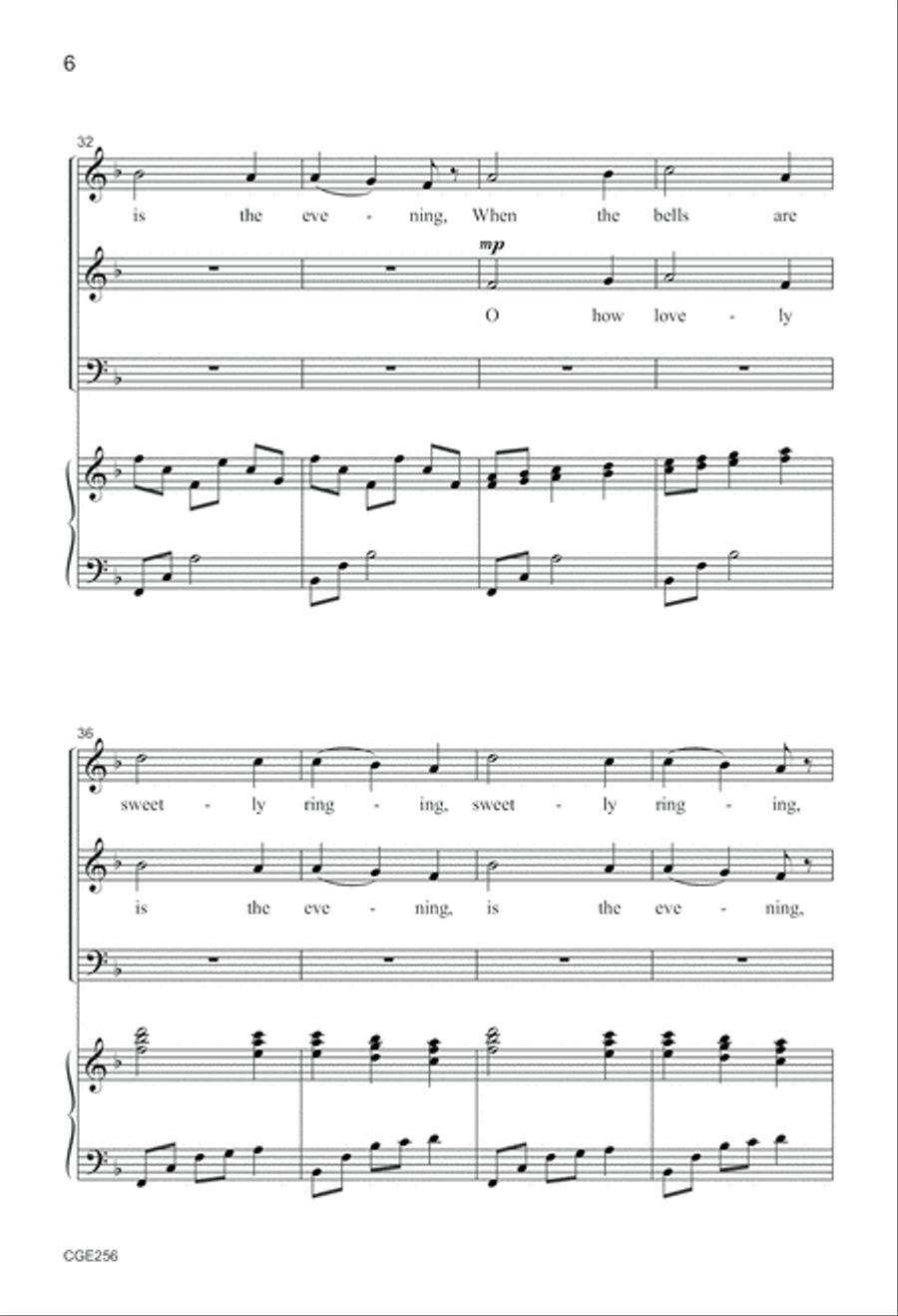 Lovely Evening SAB 3-Part scores gallery preview page 6
