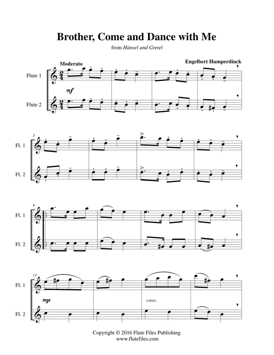 Brother, Come and Dance with Me - Flute Duet Flute Duet scores gallery preview page 3