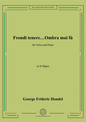 Book cover for Handel-Frondi tenere...Ombra mai fù in D Major,for Voice and Piano