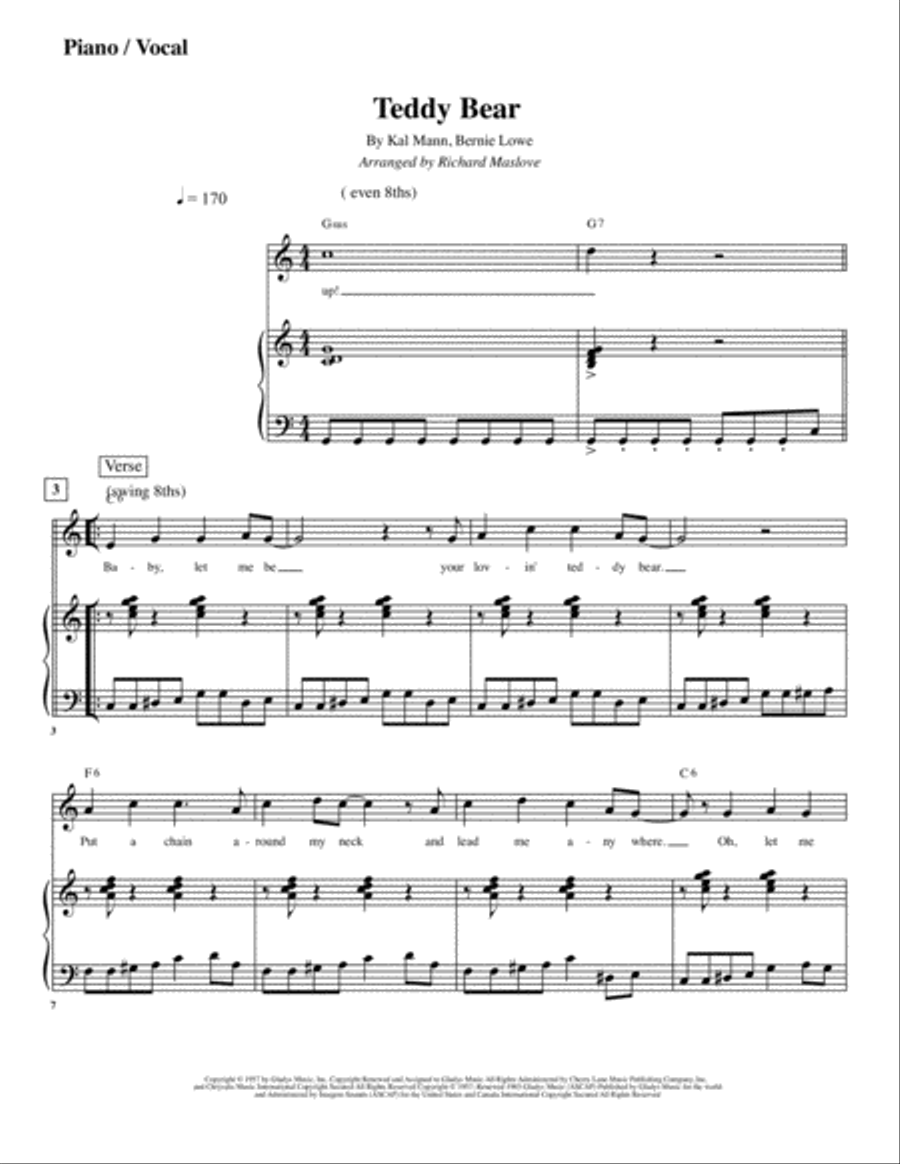 (let Me Be Your) Teddy Bear Large Ensemble scores gallery preview page 1