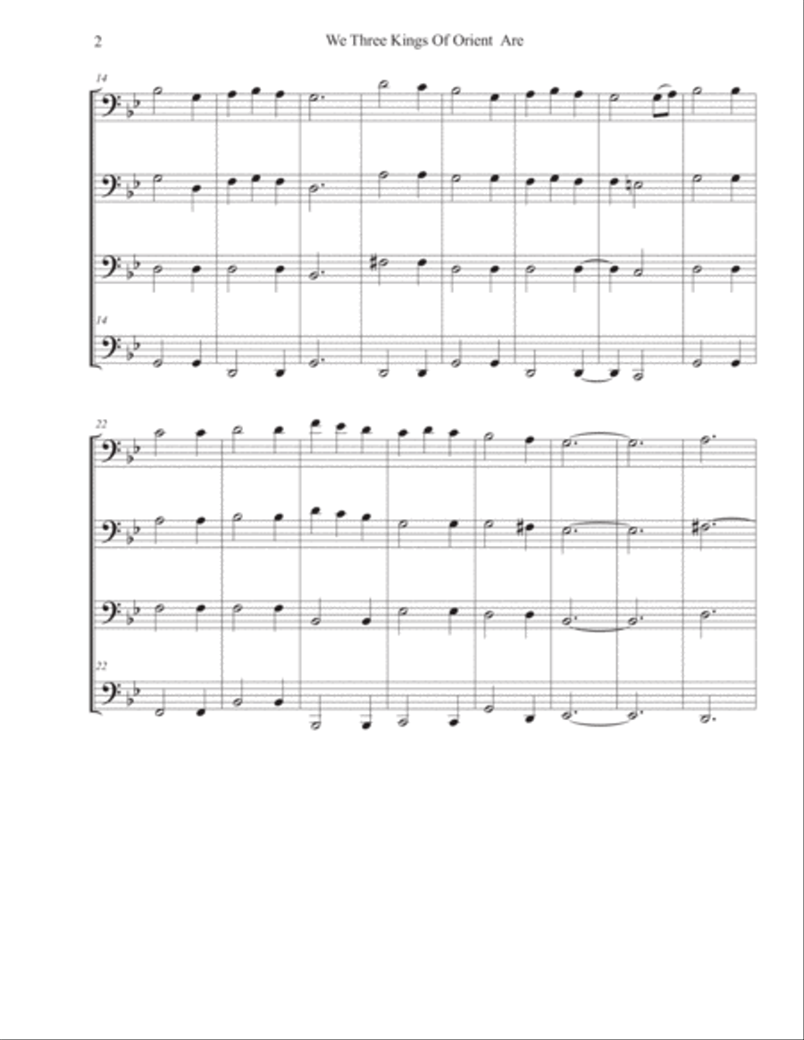 We Three Kings of Orient Are - Bassoon Quartet Woodwind Quartet scores gallery preview page 3