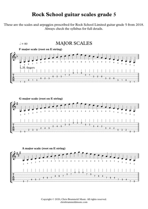 Rock School Guitar Grade 5 Scales And Arpeggios (notation and tab)