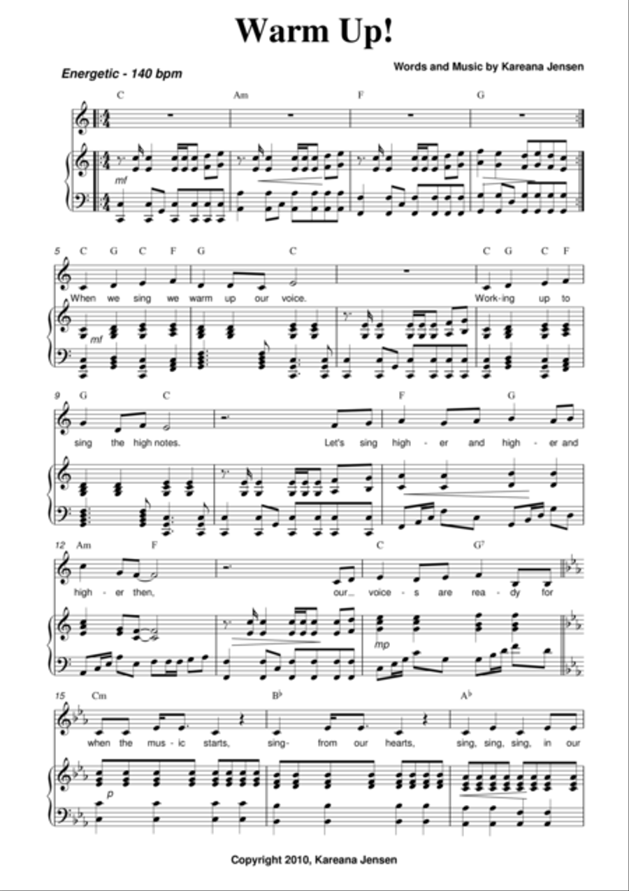 Warm Up Warm Up Choir scores gallery preview page 1