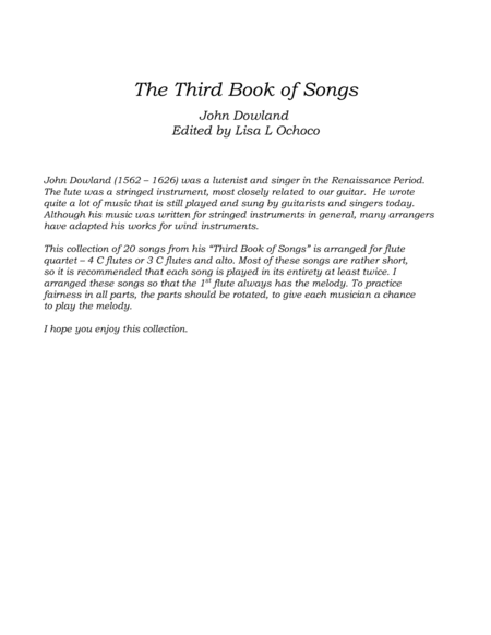 The Third Book of Songs for Flute Quartet image number null