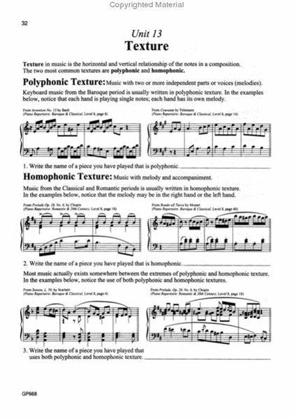 Fundamentals of Piano Theory - Level Eight
