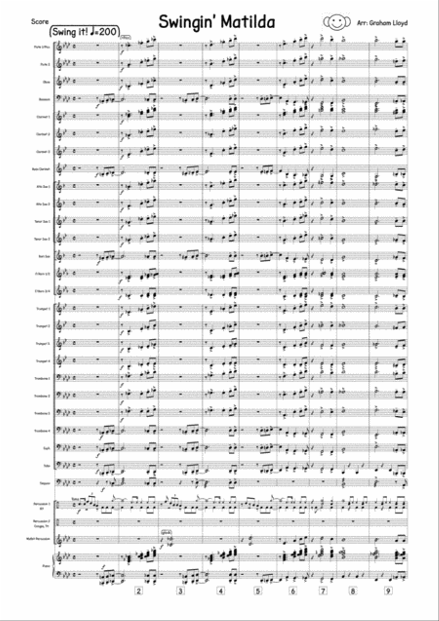 Swingin' Matilda Swingin' Matilda Concert Band scores gallery preview page 1