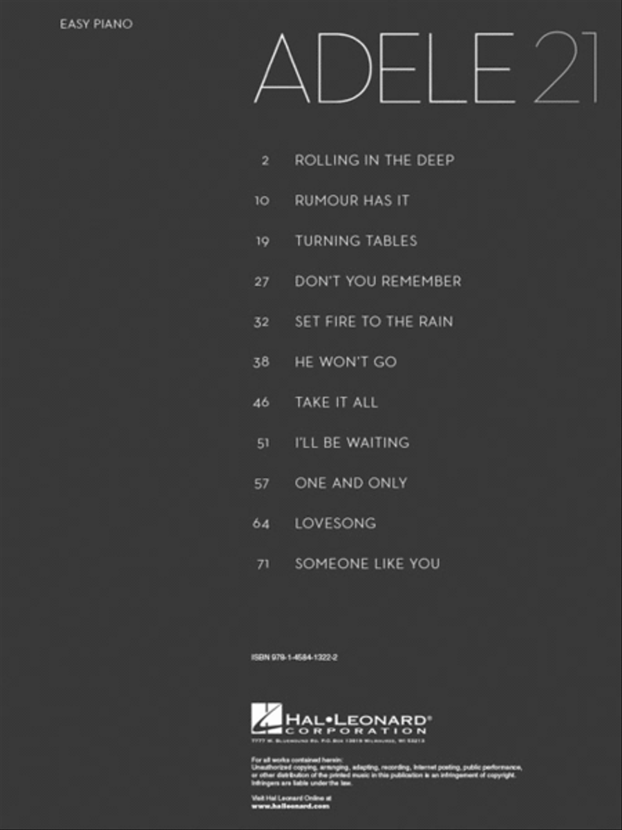 Adele – 21 Easy Piano scores gallery preview page 2