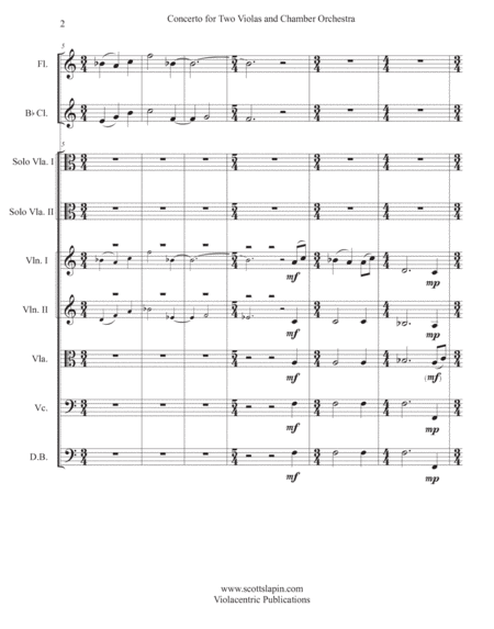 Concerto for Two Violas and Chamber Orchestra by Scott Slapin (SCORE ONLY) - Score Only