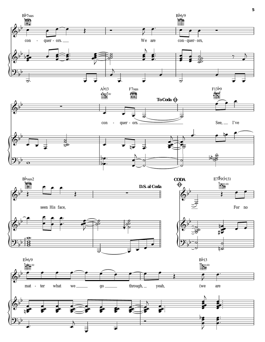 Conquerors Piano, Vocal, Guitar scores gallery preview page 5