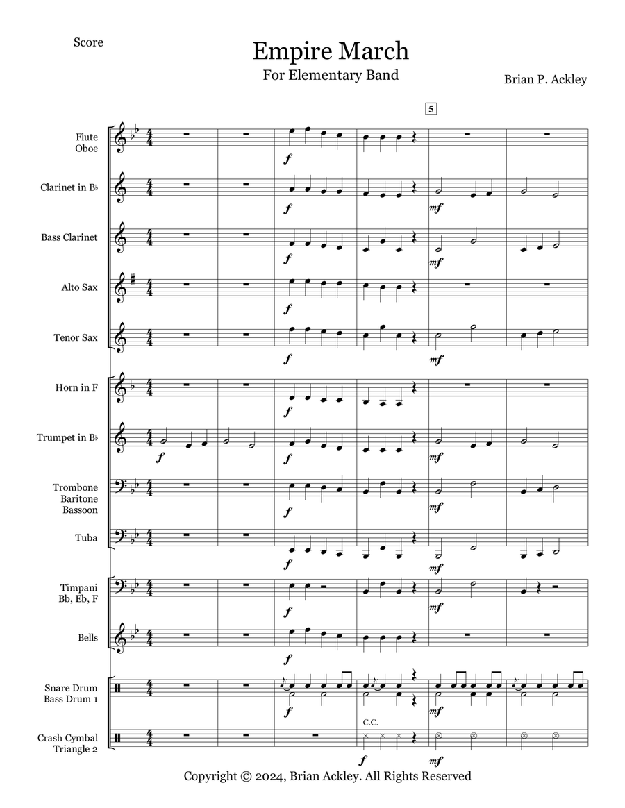 Empire March Concert Band scores gallery preview page 1