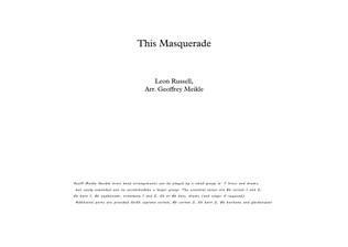 Book cover for This Masquerade