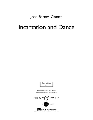 Book cover for Incantation and Dance - Full Score
