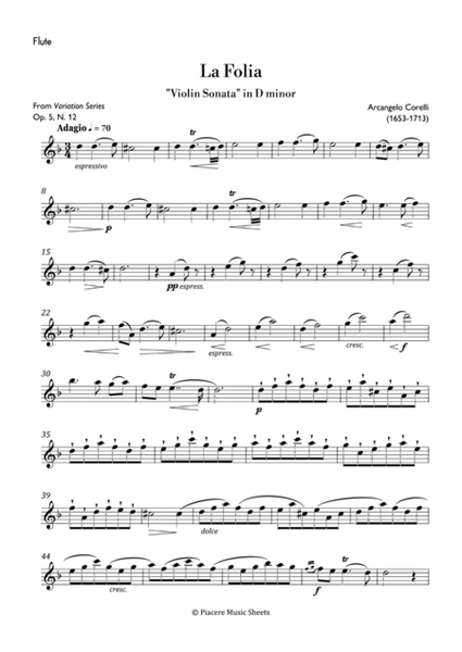 Corelli - La Folia (from Violin Sonata) in D minor - Intermediate image number null