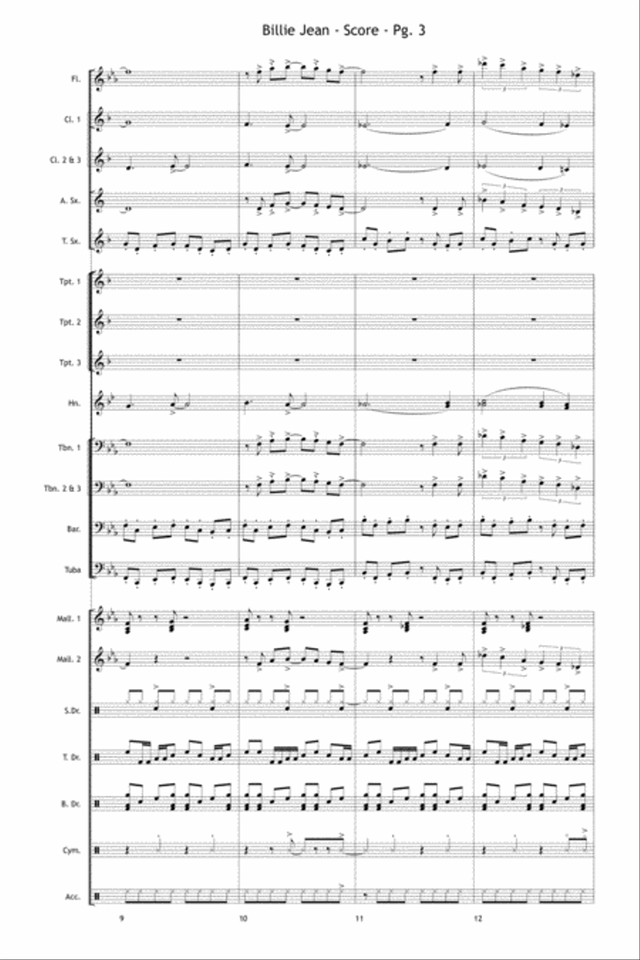 Billie Jean Marching Band scores gallery preview page 4