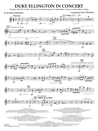 Book cover for Duke Ellington in Concert - Bb Tenor Saxophone