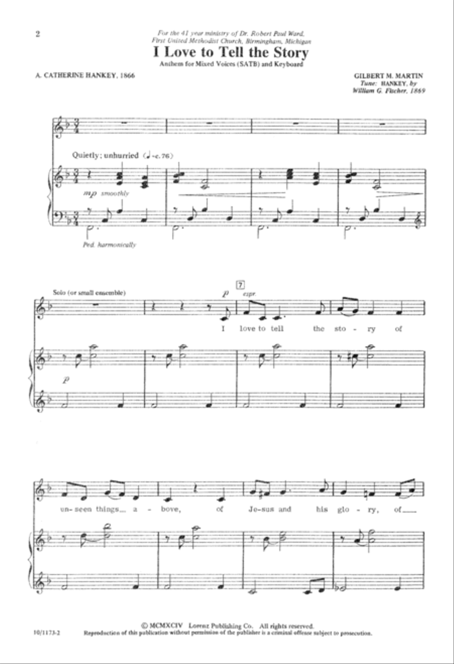 I Love to Tell the Story I Love to Tell the Story 4-Part scores gallery preview page 2