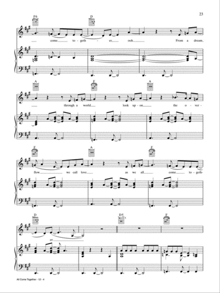 All Come Together Piano, Vocal, Guitar scores gallery preview page 4