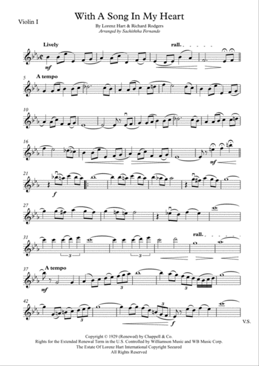 With A Song In My Heart String Quartet scores gallery preview page 6