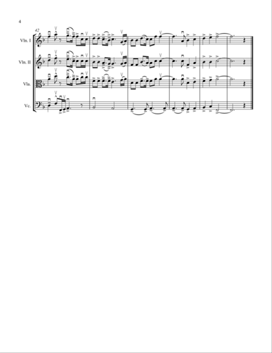 God Bless The U.S.A. String Quartet scores gallery preview page 4