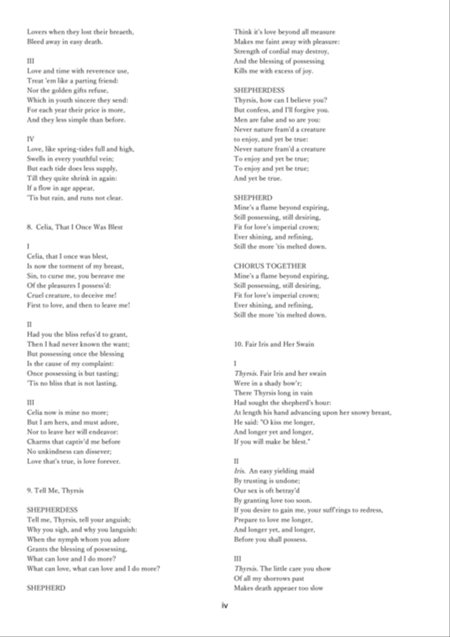 Love-Canzonettes: 10 strophic works for SATB a capella choir on bucolic poems of John Dryden 4-Part scores gallery preview page 4