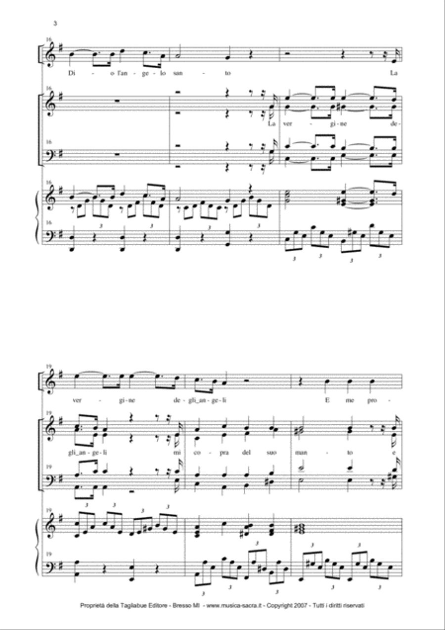 LA VERGINE DEGLI ANGELI - For Solo, SATB Choir and organ 4-Part scores gallery preview page 4
