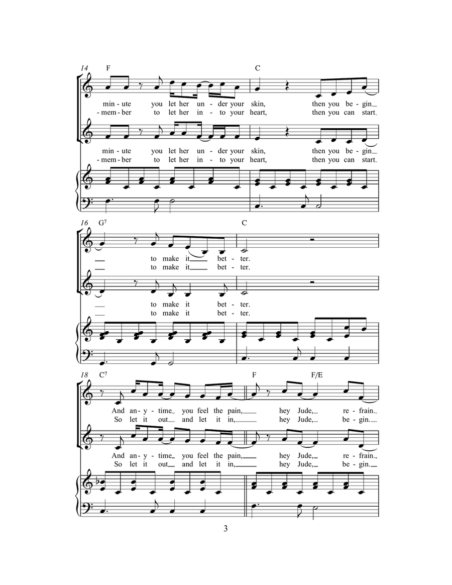 Hey Jude (arr. Rick Hein) 2-Part scores gallery preview page 3