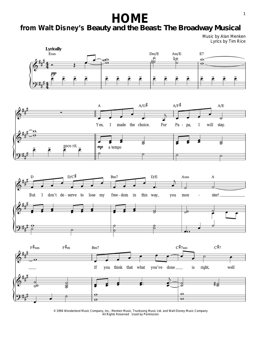 Home Piano, Vocal scores gallery preview page 1