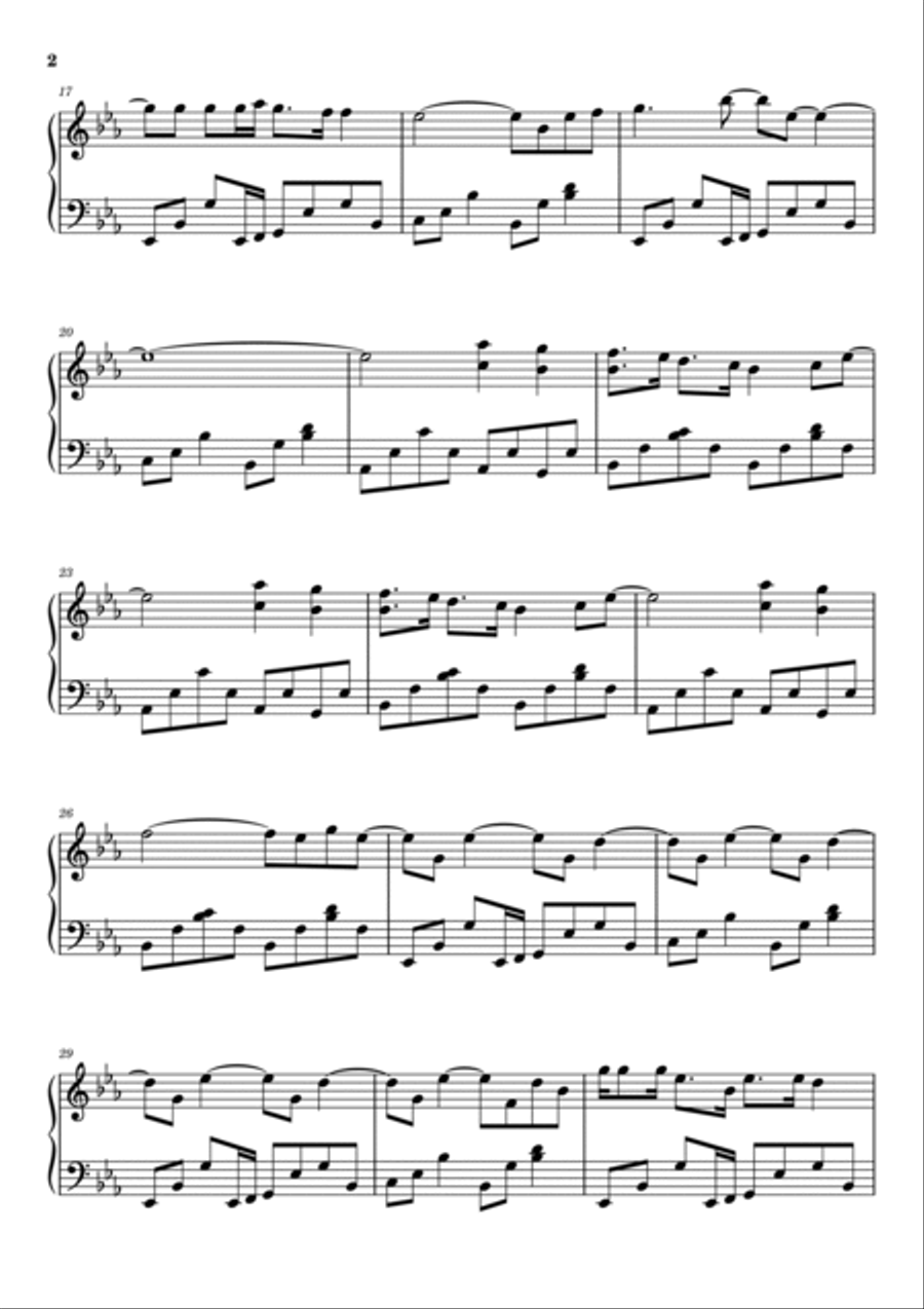Fix You Piano Solo scores gallery preview page 2