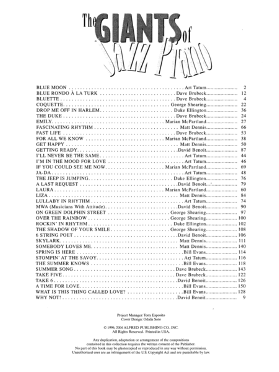 The Giants of Jazz Piano Piano Solo scores gallery preview page 2