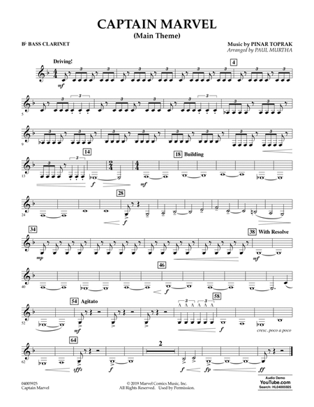 Captain Marvel (Main Theme) (arr. Paul Murtha) - Bb Bass Clarinet