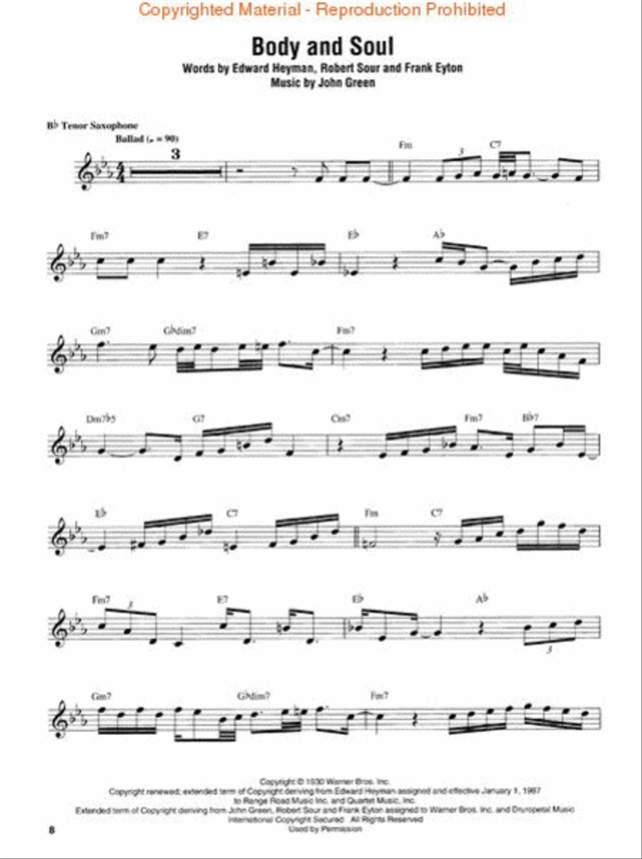 The Coleman Hawkins Collection Tenor Saxophone scores gallery preview page 2