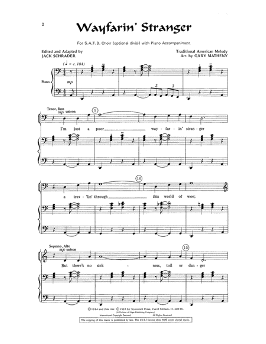 Wayfarin' Stranger 4-Part scores gallery preview page 2