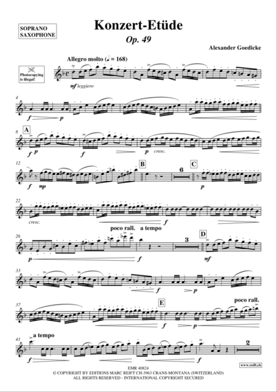 Konzert-Etude Konzert-Etude Soprano Saxophone scores gallery preview page 2