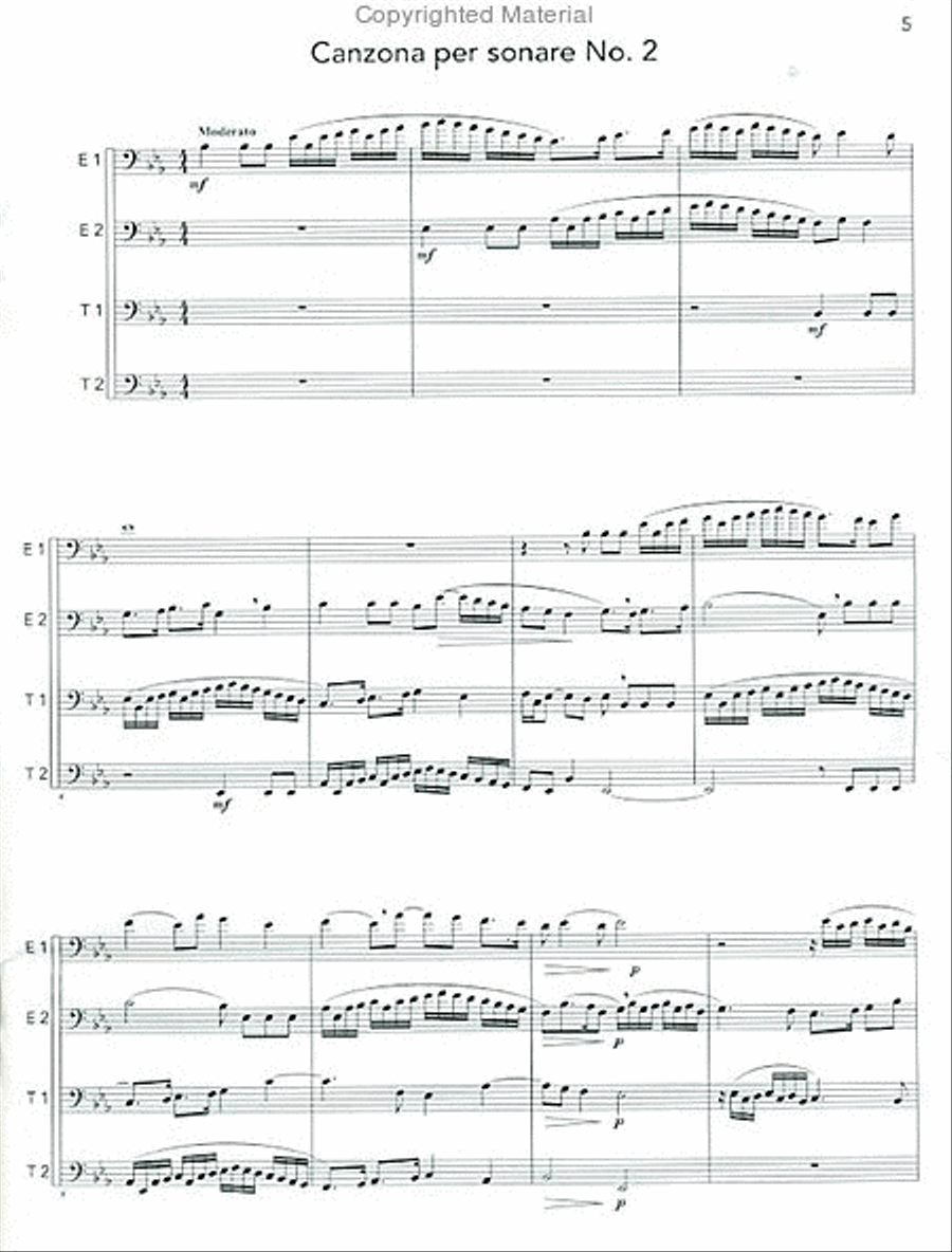 Quattro Canzoni Euphonium Quartet scores gallery preview page 3