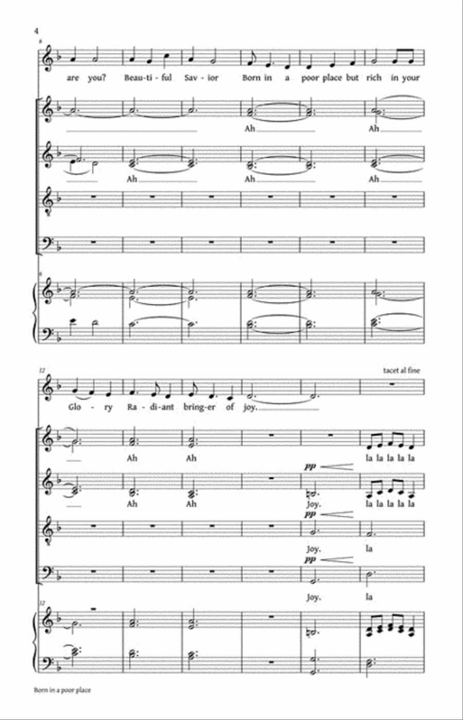 Born in a Poor Place 4-Part scores gallery preview page 3