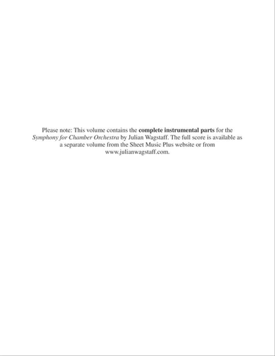Symphony for Chamber Orchestra (instrumental parts) Chamber Orchestra scores gallery preview page 2