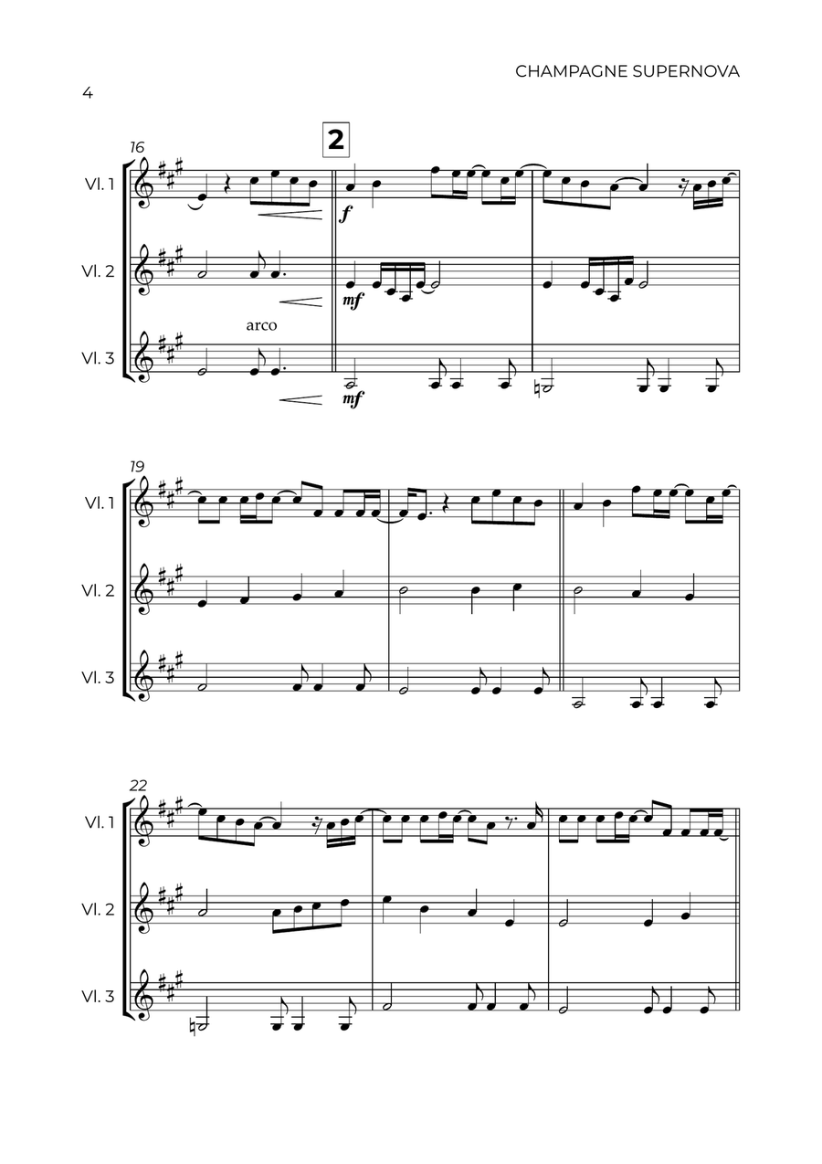 Champagne Supernova String Trio scores gallery preview page 4