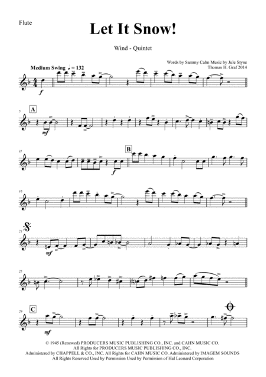 Let It Snow! Let It Snow! Let It Snow! Woodwind Quintet scores gallery preview page 4
