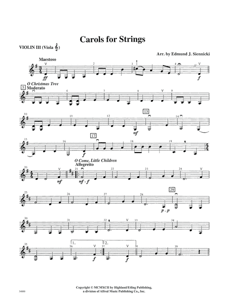 Classics for a Traditional Christmas, Level 2: 3rd Violin (Viola [TC])