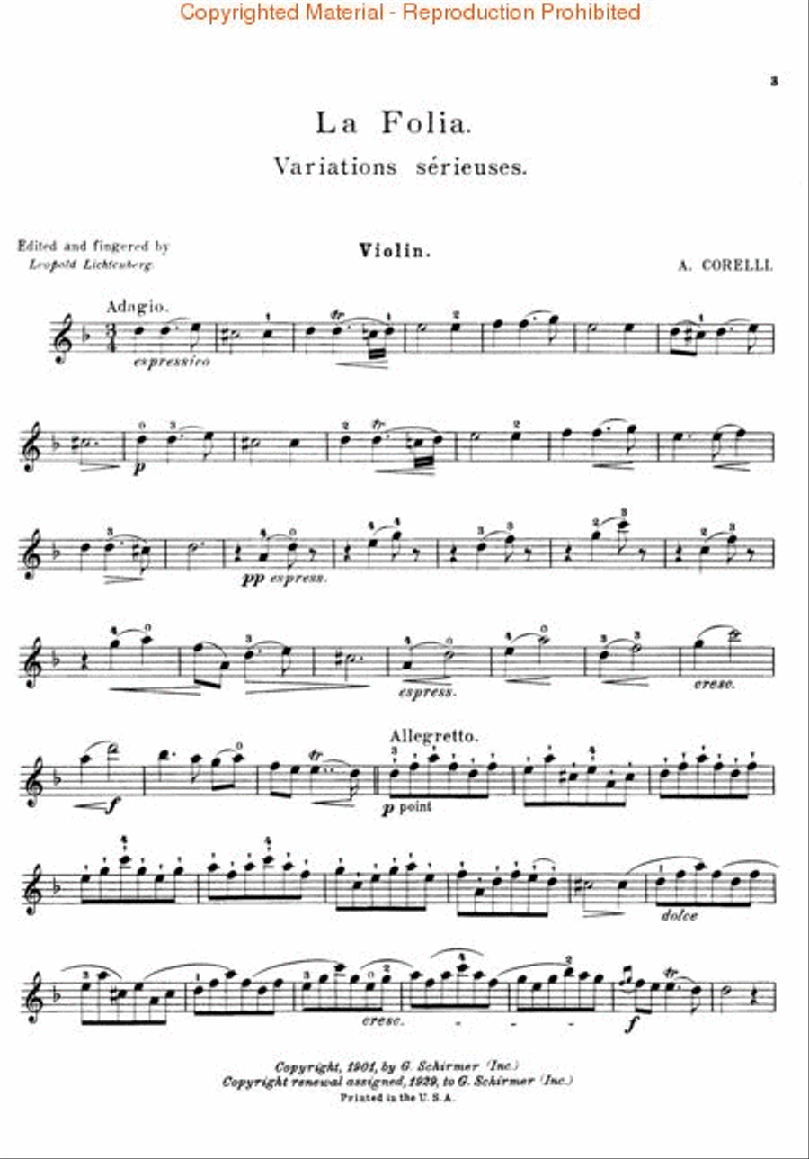La Folia Variations Violin Solo scores gallery preview page 2