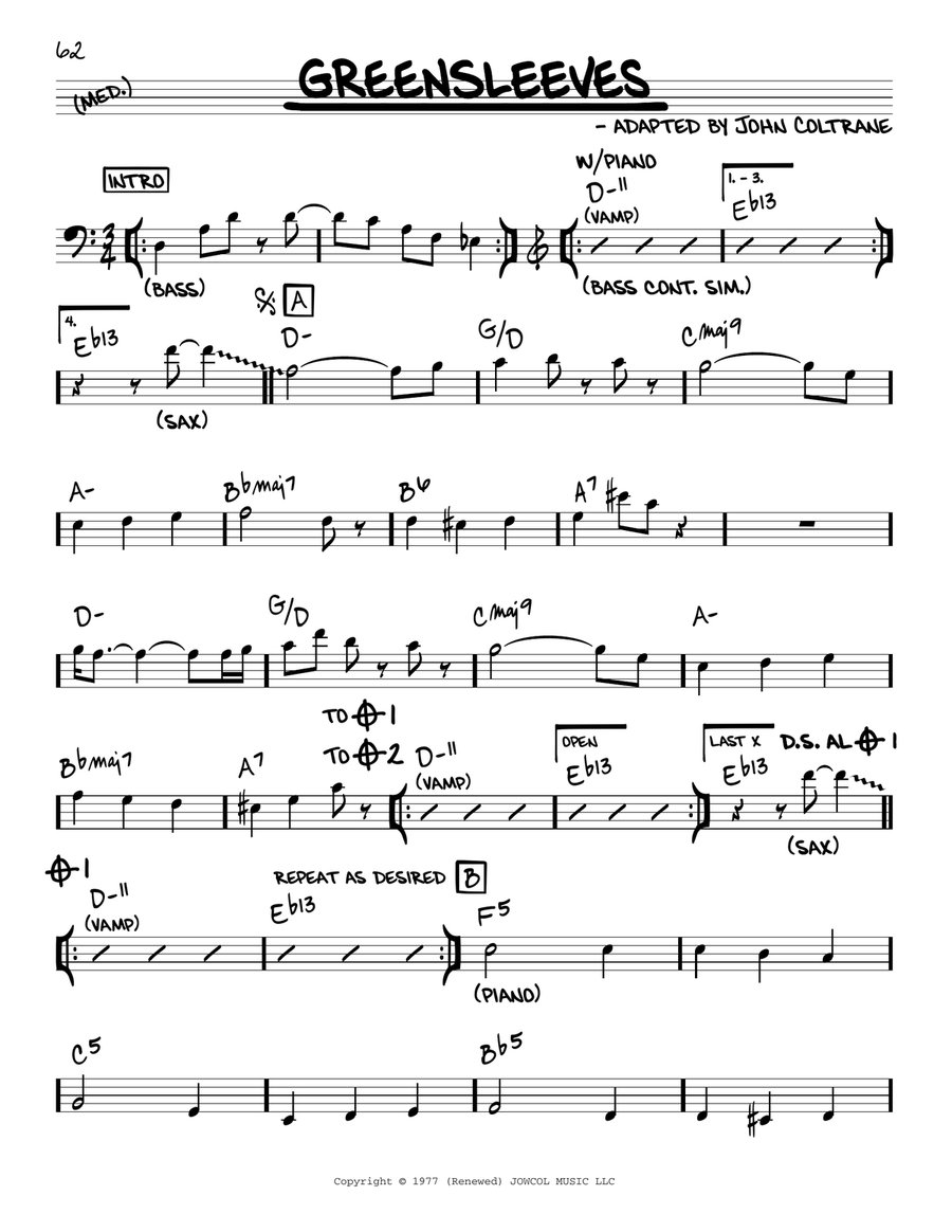 Greensleeves Greensleeves Piano scores gallery preview page 1
