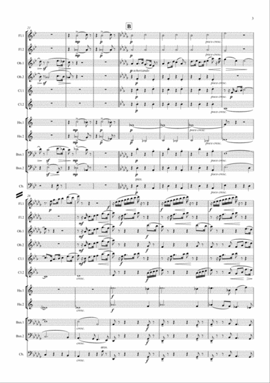 Butterworth: English Idyll No.1 - symphonic wind Woodwind Quintet scores gallery preview page 3