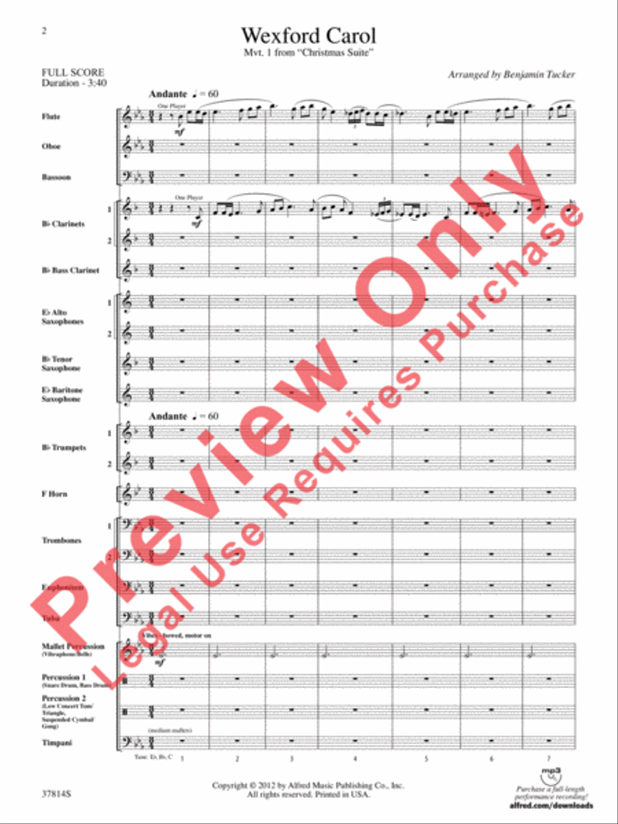 Wexford Carol Concert Band scores gallery preview page 3