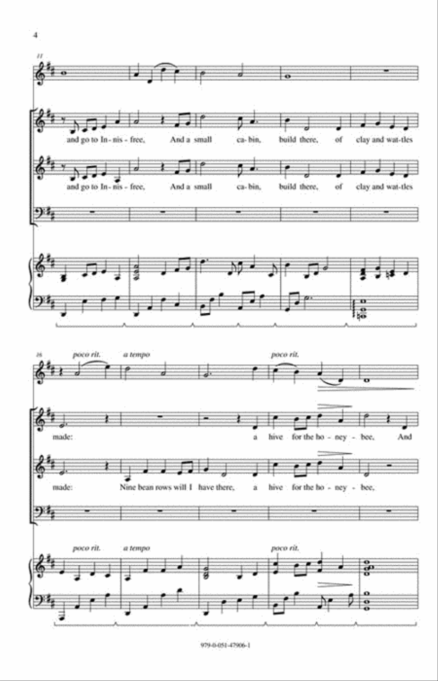 The Lake Isle of Innisfree 3-Part scores gallery preview page 3