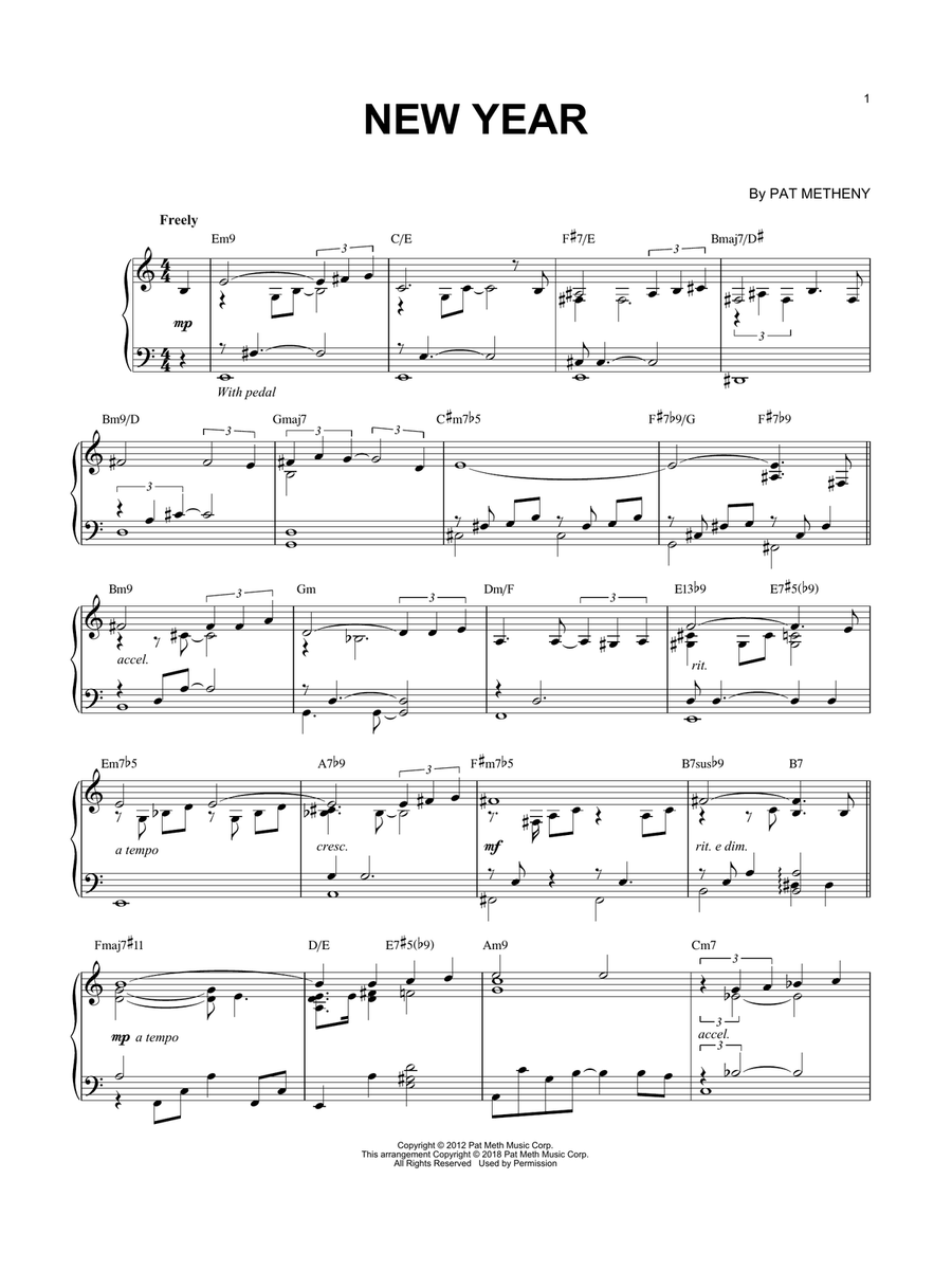New Year Piano Solo scores gallery preview page 1