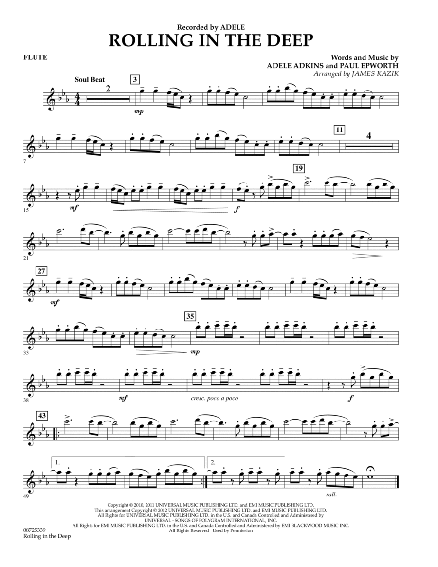 Rolling In The Deep - Flute Concert Band scores gallery preview page 1
