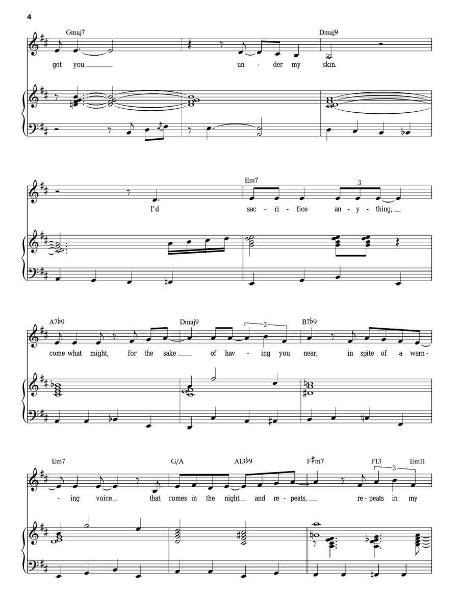 I've Got You Under My Skin Piano, Vocal scores gallery preview page 4