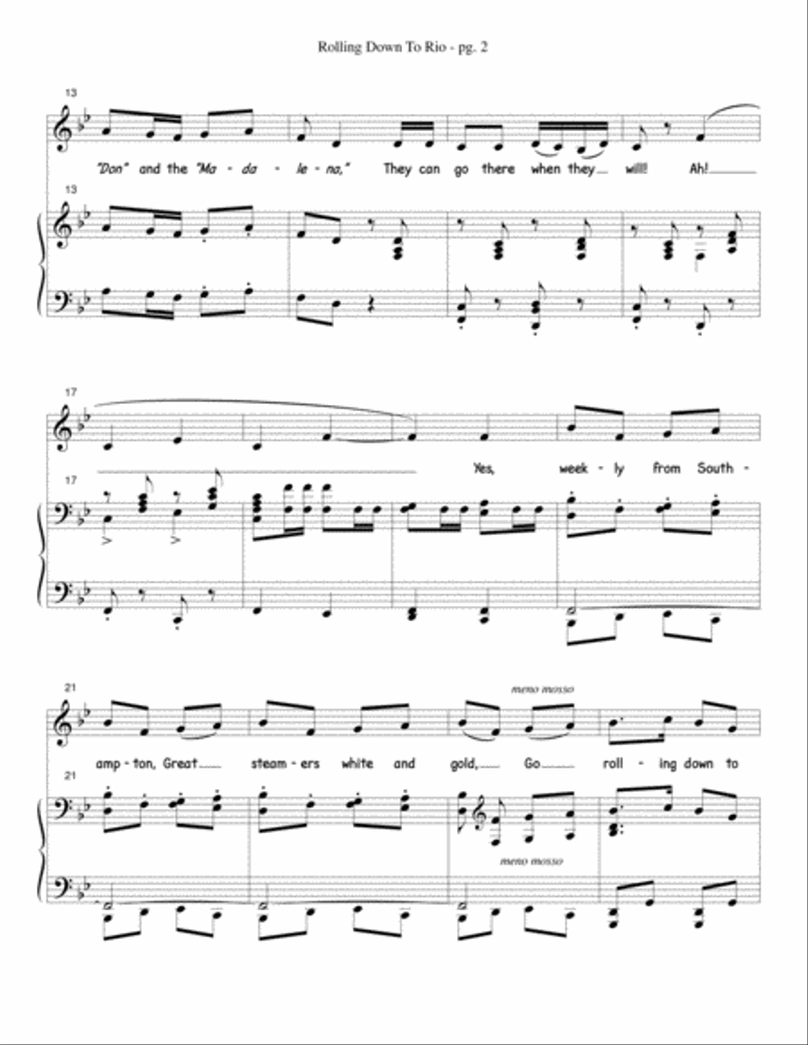 Rolling Down to Rio Rolling Down to Rio Voice Solo scores gallery preview page 4