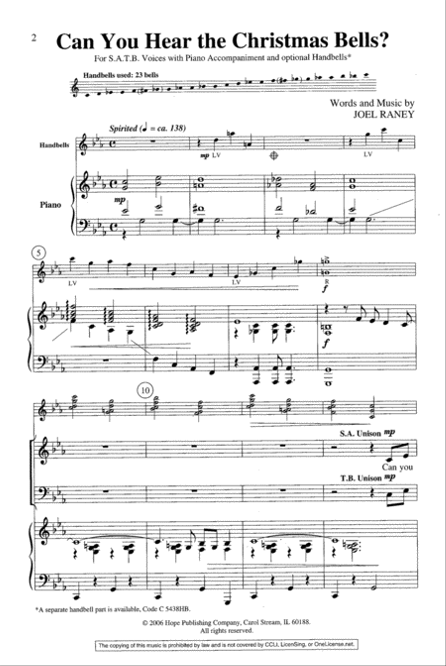Can You Hear the Christmas Bells? Choir scores gallery preview page 2