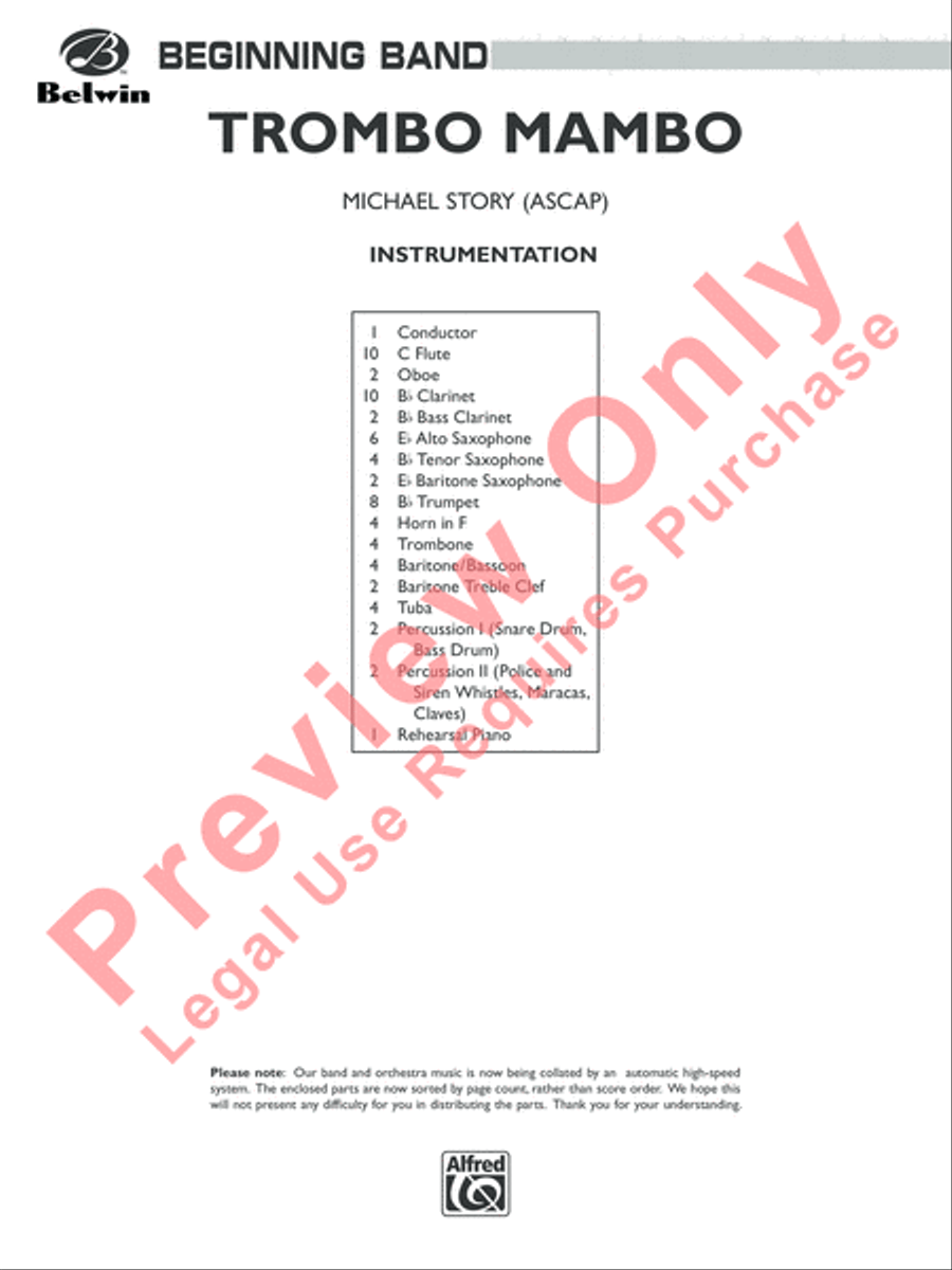 Trombo Mambo Trombo Mambo Concert Band scores gallery preview page 2